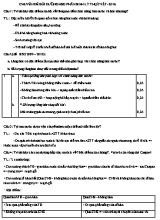 Chuyên đề Bồi dưỡng học sinh giỏi phần sinh lý thực vật năm 2016